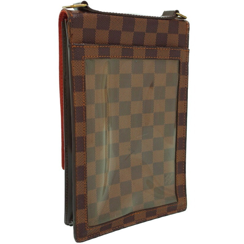 Louis Vuitton Shoulder Damier Ebene Brown Bag Portobello